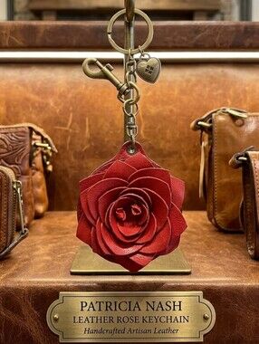 Patricia Nash Parisian Rose Leather Bag Charm - NWT